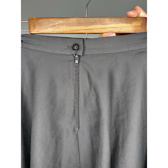 Vintage 90s Hampton Nites Fully Lined A Line Swing Black Skirt Size 6 - Picture 3 of 6